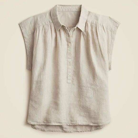 J. Crew New Capitaine shirt in Baird McNutt Irish linen Flax Size M NWT CG943 - Picture 4 of 10